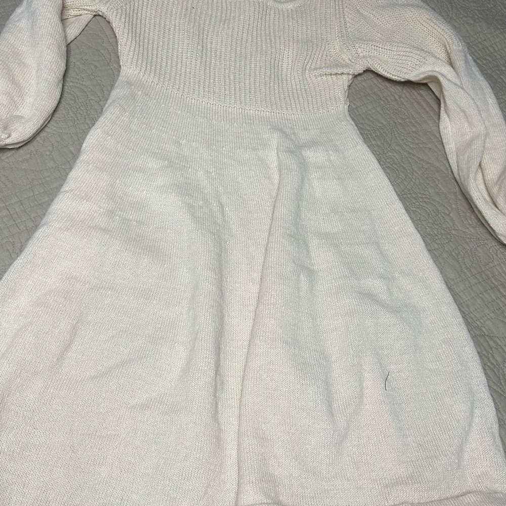 SHEIN Cream Knit Sweater dress